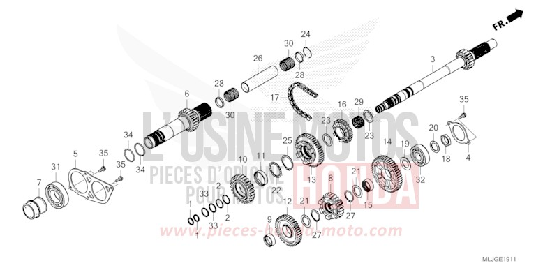 GETRIEBE (HAUPTWELLE) (DCT) von Gold Wing MAT BULLET SILVER (NH389) von 2026